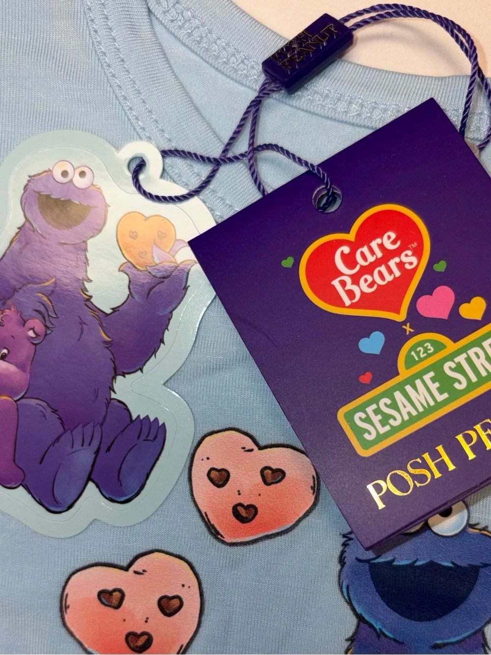 Posh Peanut X Care Bears X Sesame St bamboo shirt & shorts sz 18-24 Mo NWT
